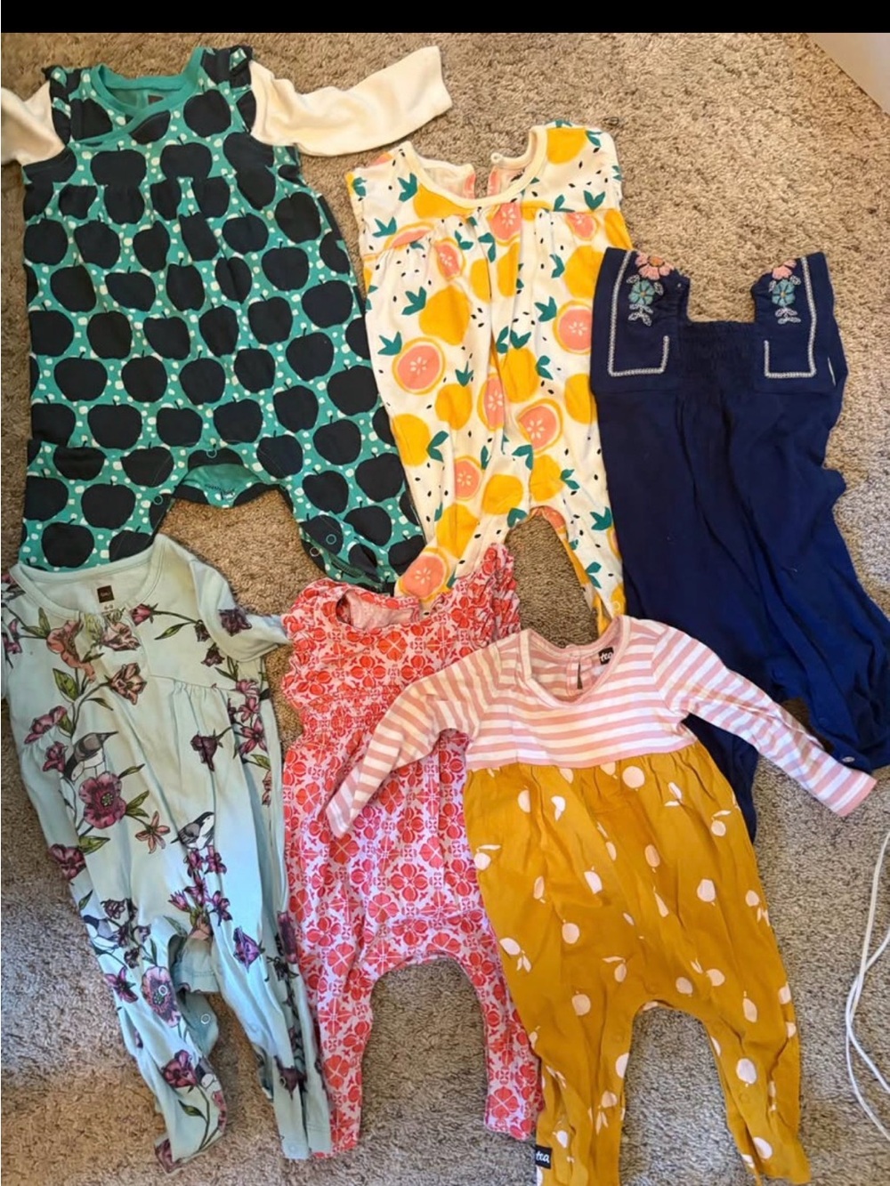 6 Tea collection rompers